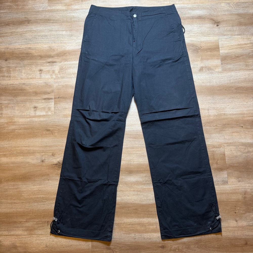Diesel Cargo Pants Mens 33x32 Black Relaxed Fit Baggy Toggle Hem Trousers Y2K